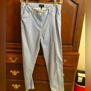 Talbots Blue and White Striped Straight-Leg Pants (Size 2)